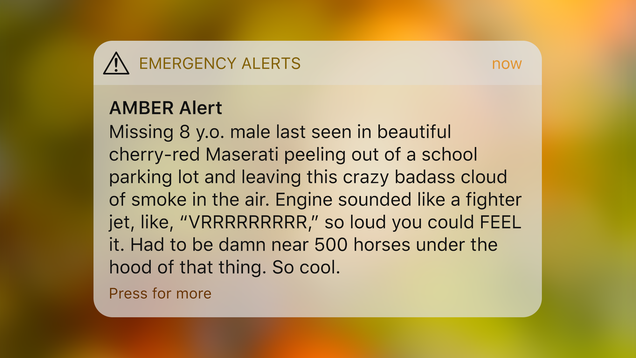 Illustration for article titled 5 AMBER Alerts That Were Sent Out That Were Clearly More Focused On How Sweet The Car Was